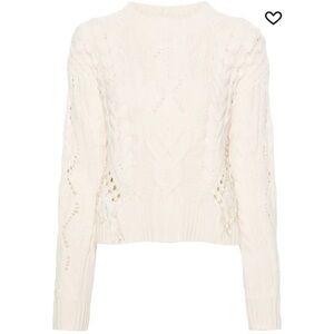 VINCE Fringe Cable-Knit Wool-Cashmere Sweater